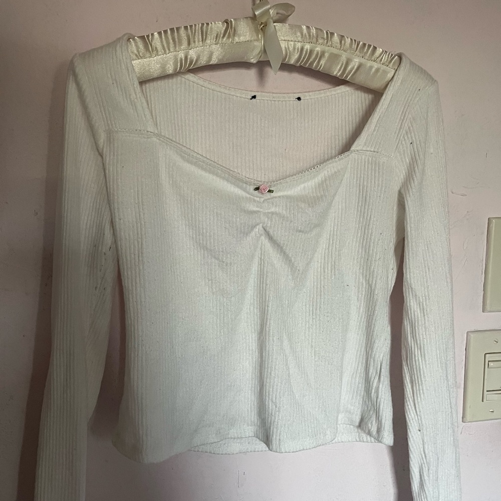 Elegant White Long Sleeve Top